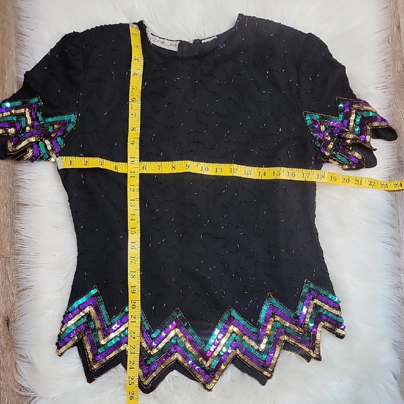 Vintage | SCALA | Mardi Gras Sequin Embellished Top - Picture 9 of 9